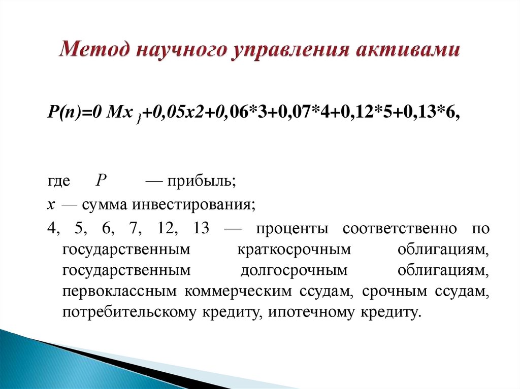 Метод научного управления активами