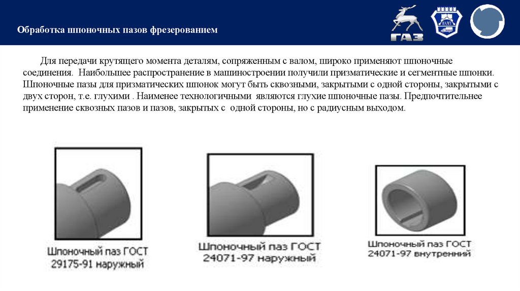 Обработка шпоночных пазов фрезерованием