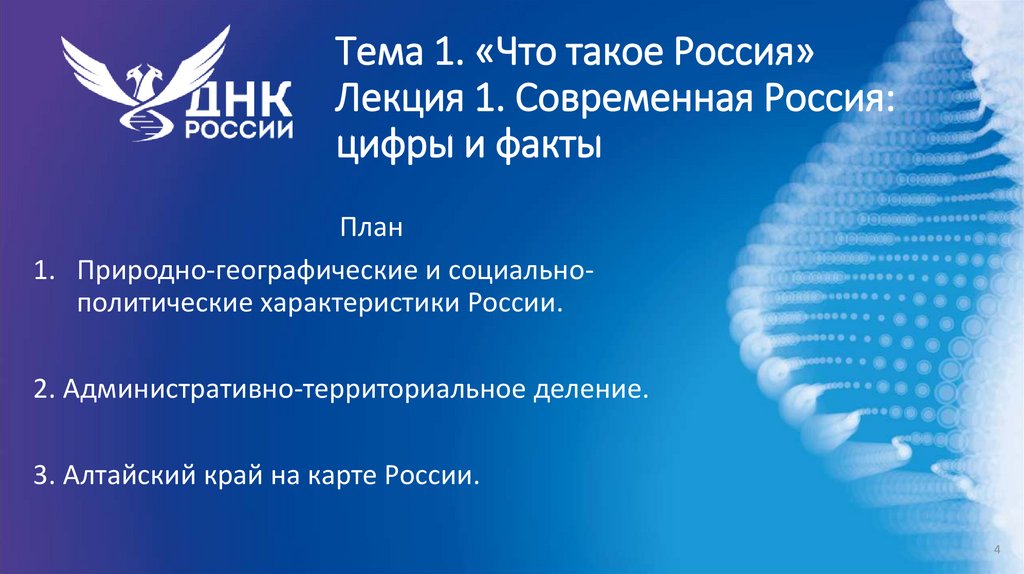 Тема 1. «Что такое Россия» Лекция 1. Современная Россия: цифры и факты