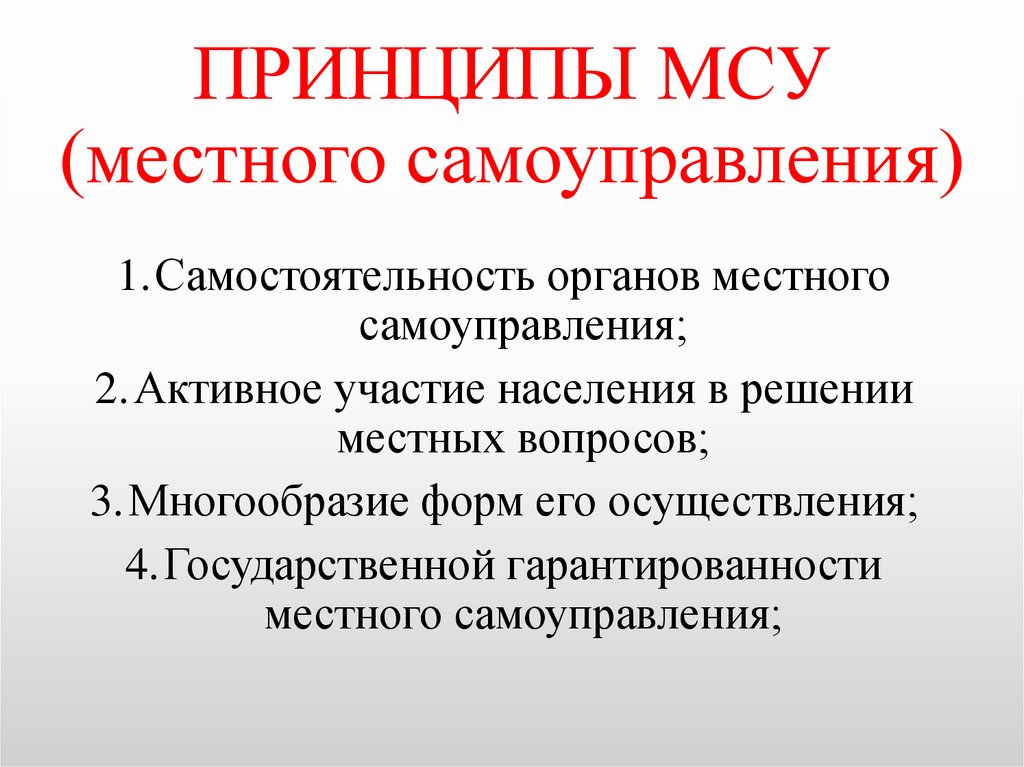 ПРИНЦИПЫ МСУ (местного самоуправления)