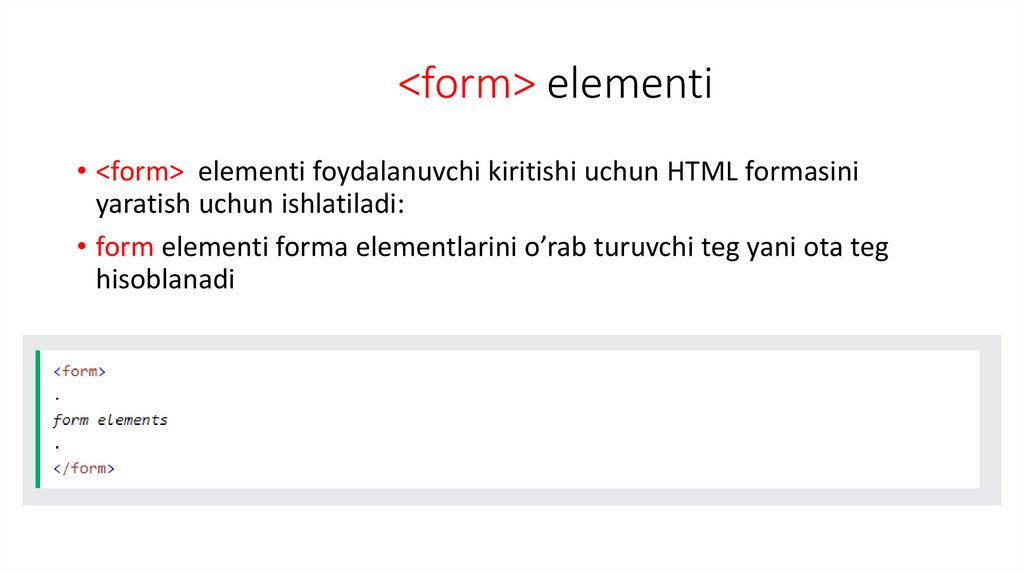 <form> elementi