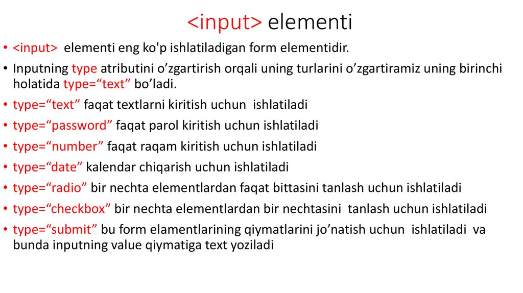 <input> elementi