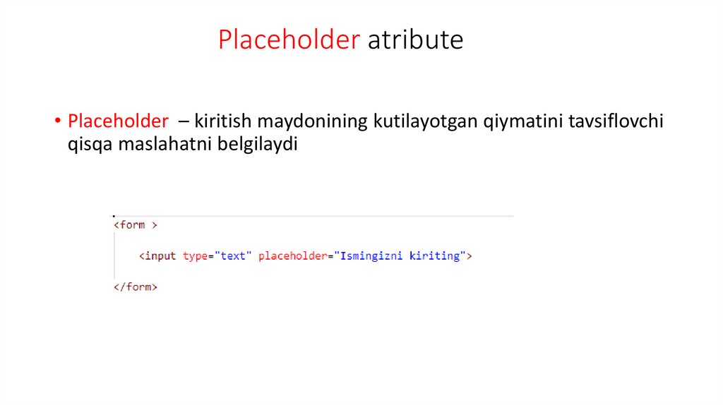 Placeholder atribute