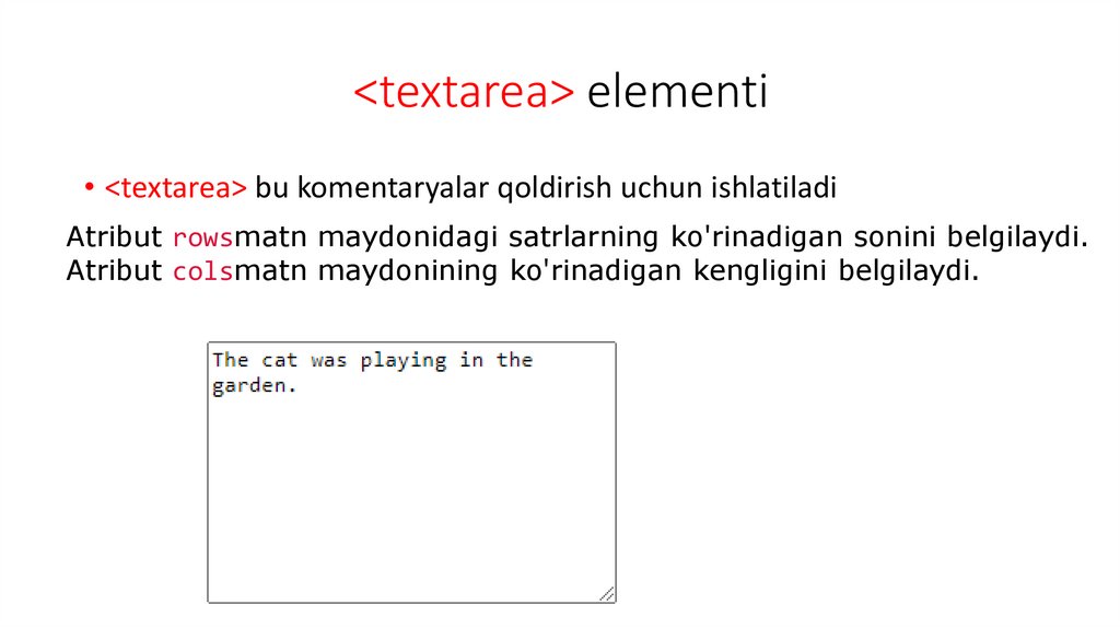 <textarea> elementi