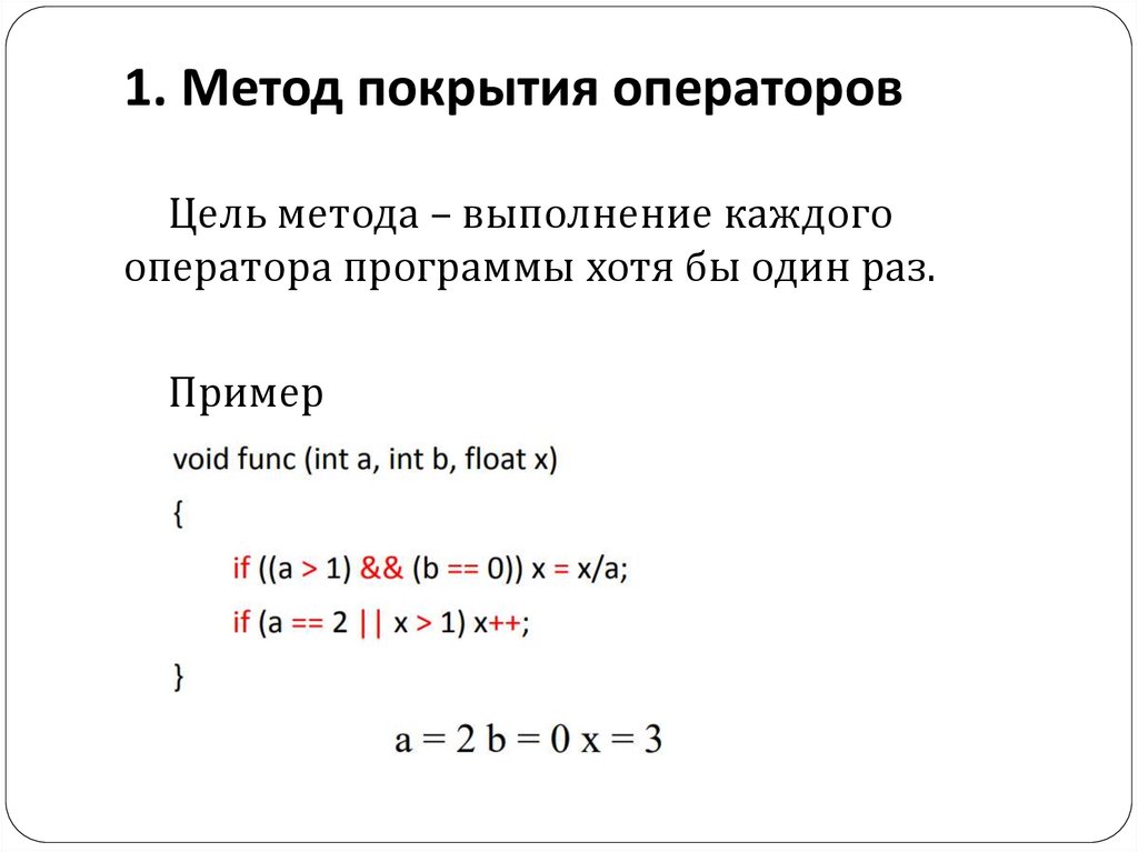 1. Метод покрытия операторов