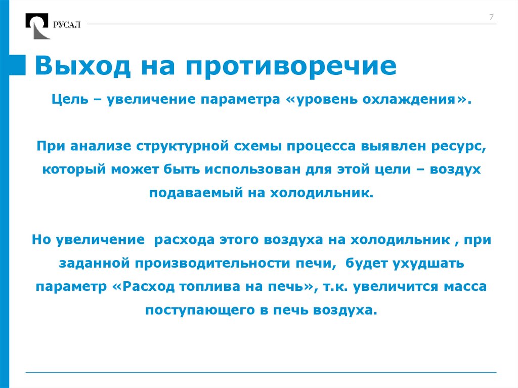 Выход на противоречие