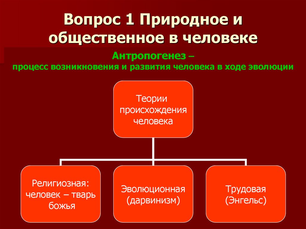 Вопрос 1 Природное и общественное в человеке