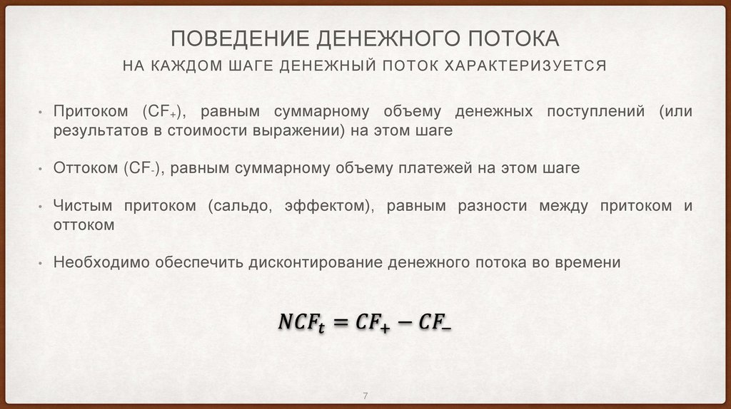 Поведение денежного потока