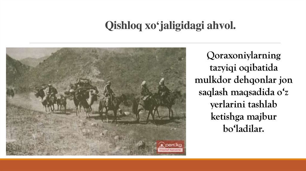 Qishloq xo‘jaligidagi ahvol.