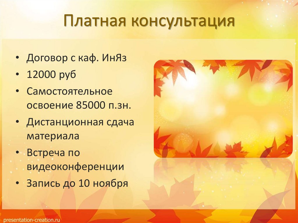 Платная консультация