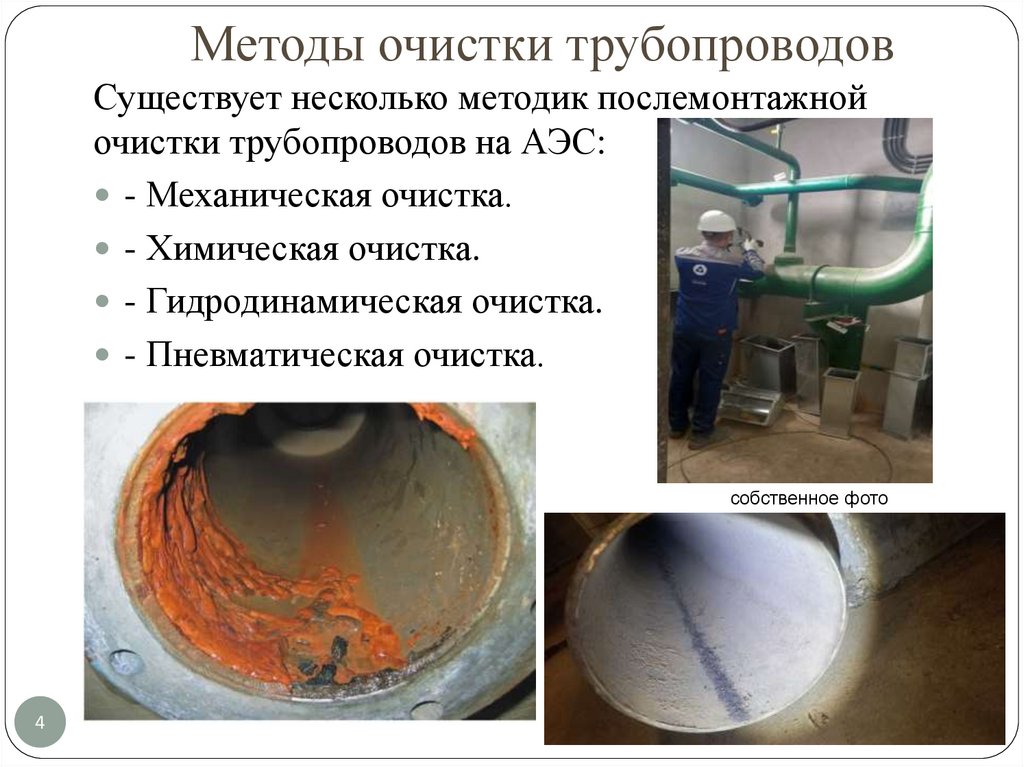 Методы очистки трубопроводов