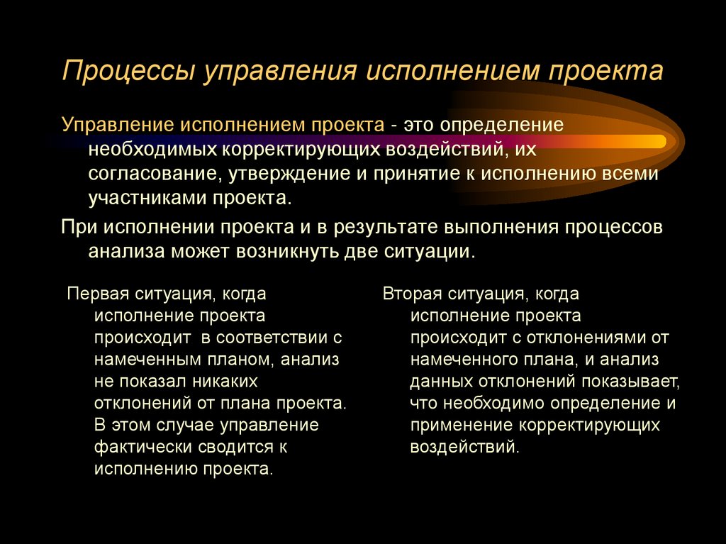 Процессы управления исполнением проекта