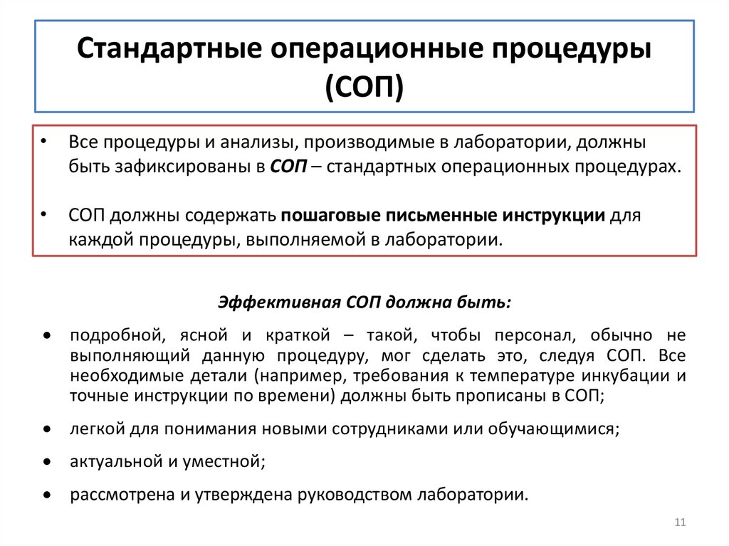 Стандартные операционные процедуры (СОП)