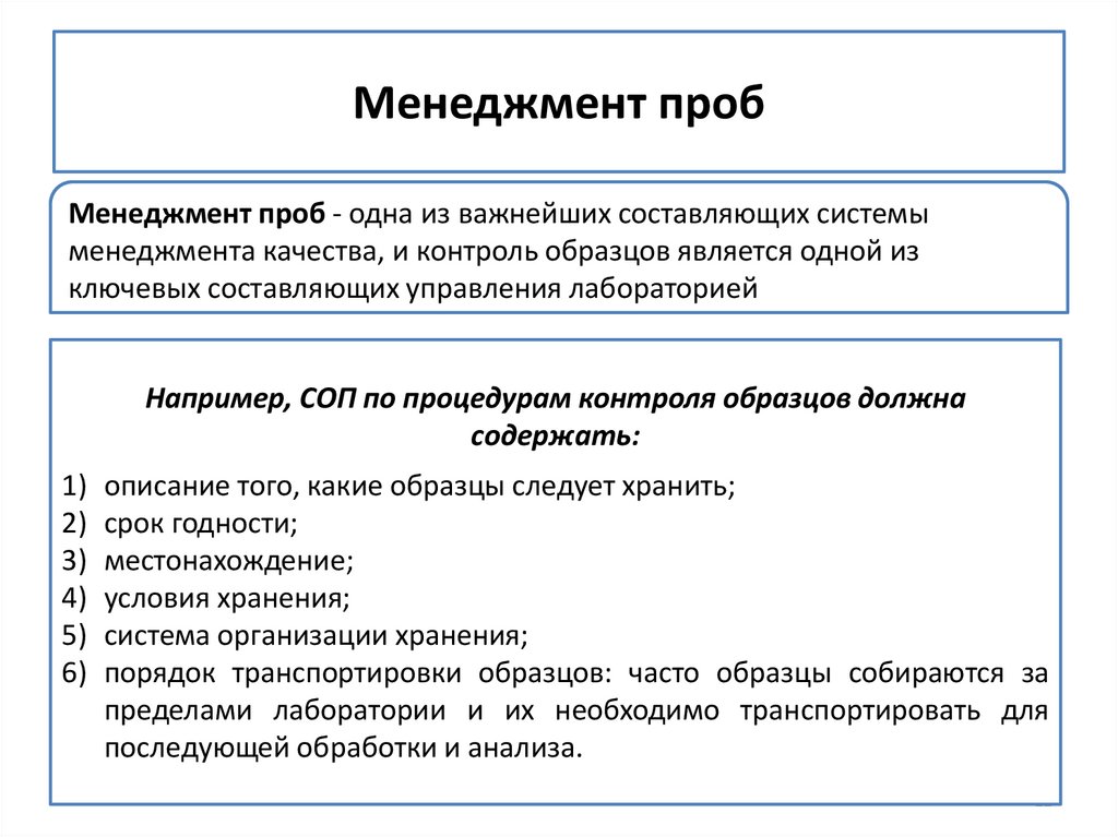 Менеджмент проб