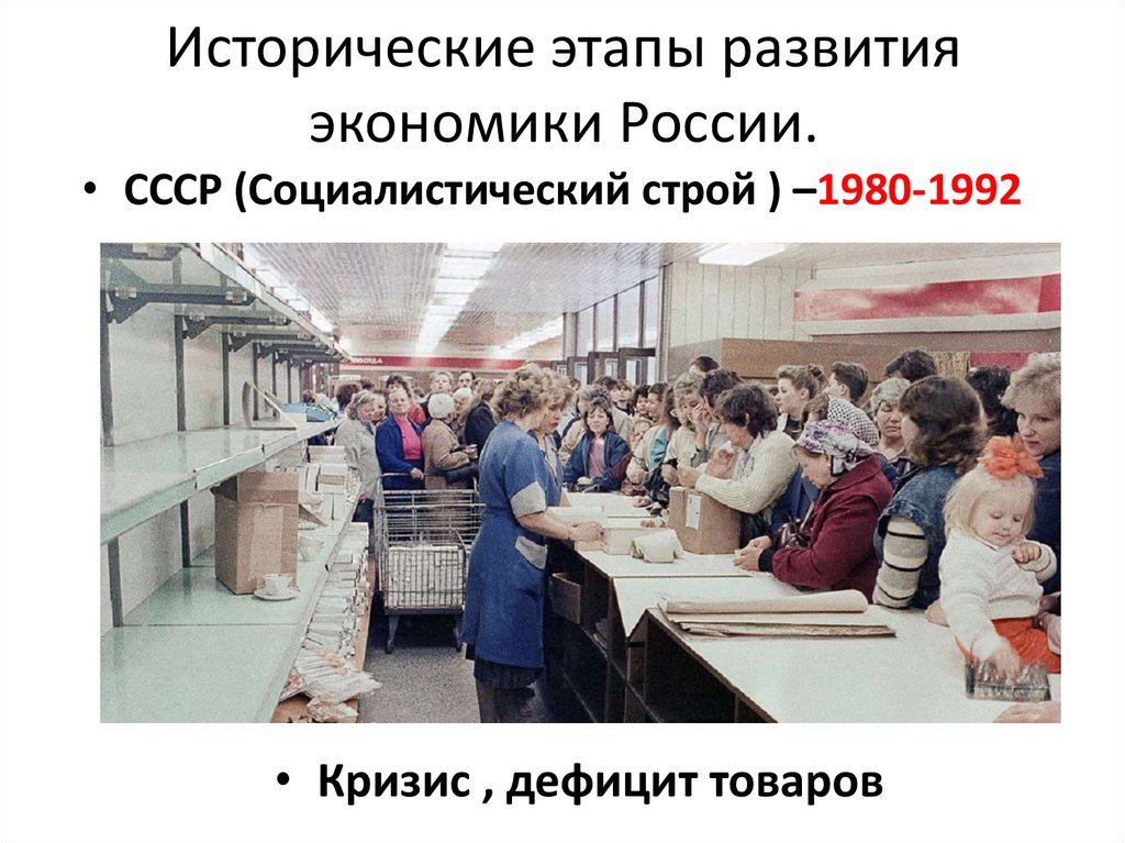 Исторические этапы развития экономики России.