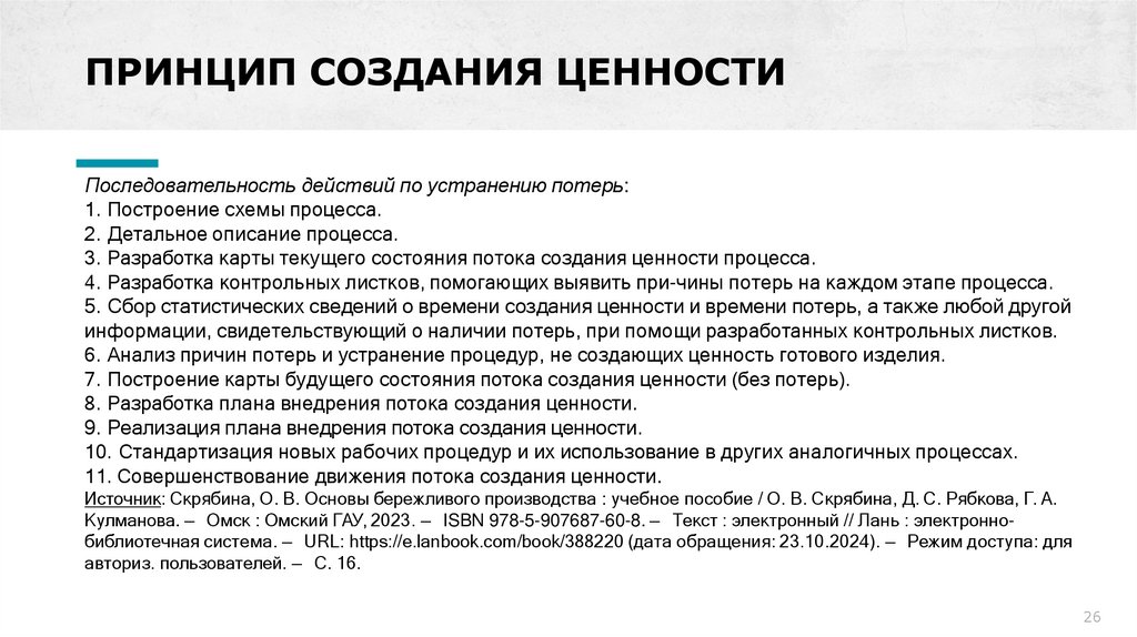 ПРИНЦИП СОЗДАНИЯ ЦЕННОСТИ