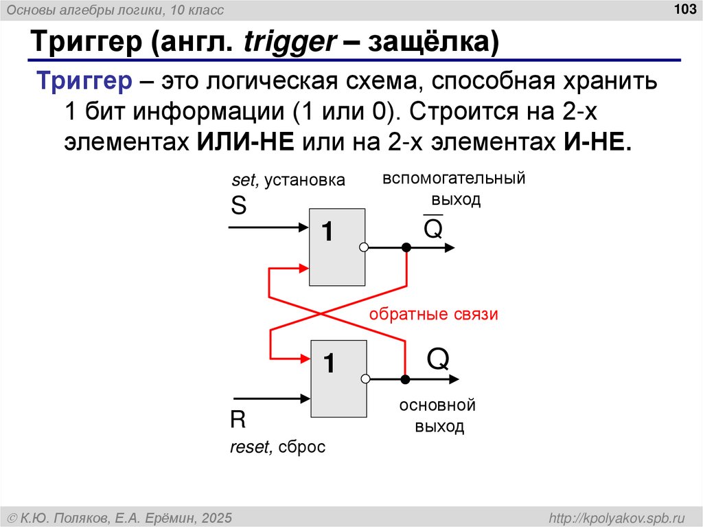 Логические элементы компьютера