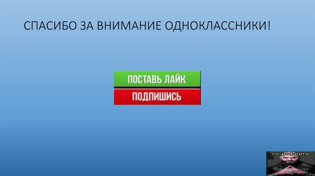 СПАСИБО ЗА ВНИМАНИЕ ОДНОКЛАССНИКИ!