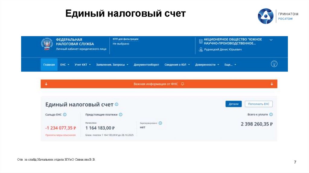 Единый налоговый счет