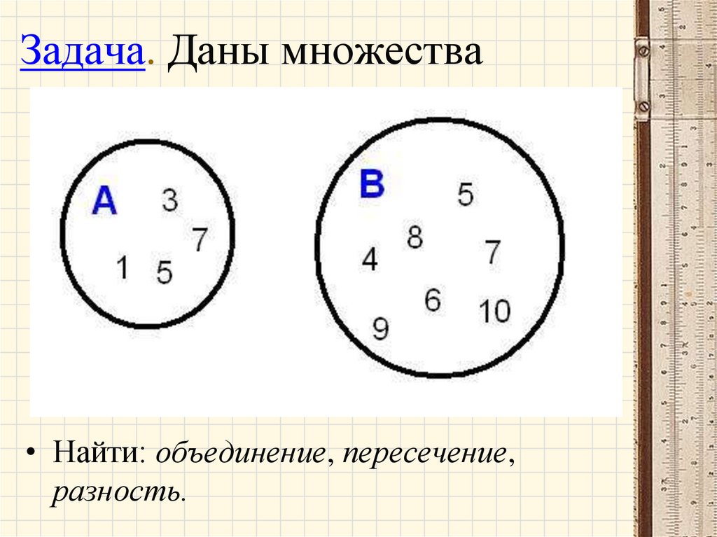 Задача. Даны множества