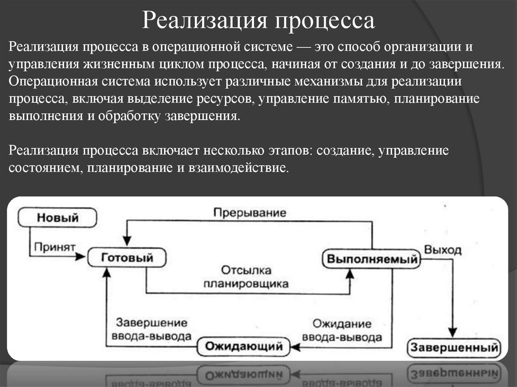 Реализация процесса