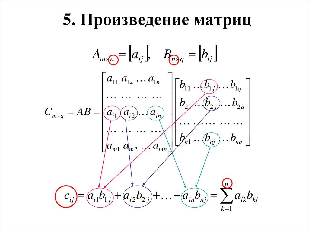 5. Произведение матриц