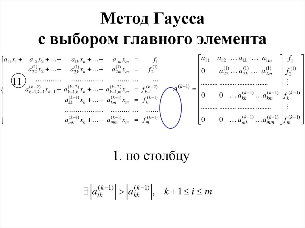 Метод Гаусса с выбором главного элемента
