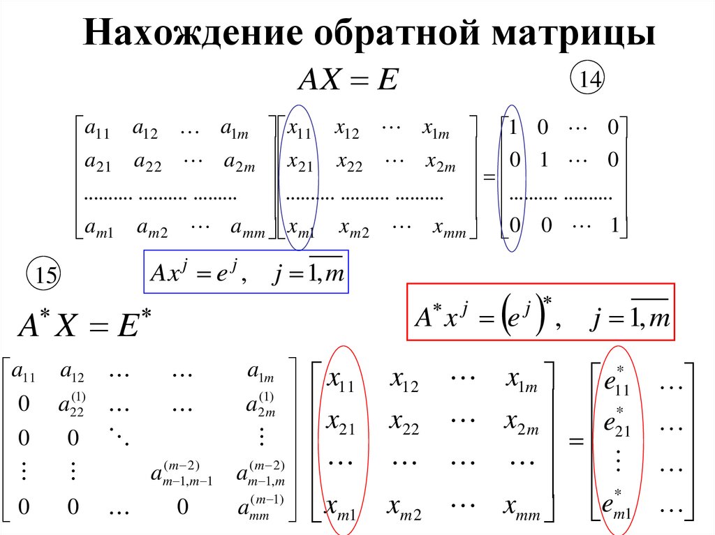 Нахождение обратной матрицы