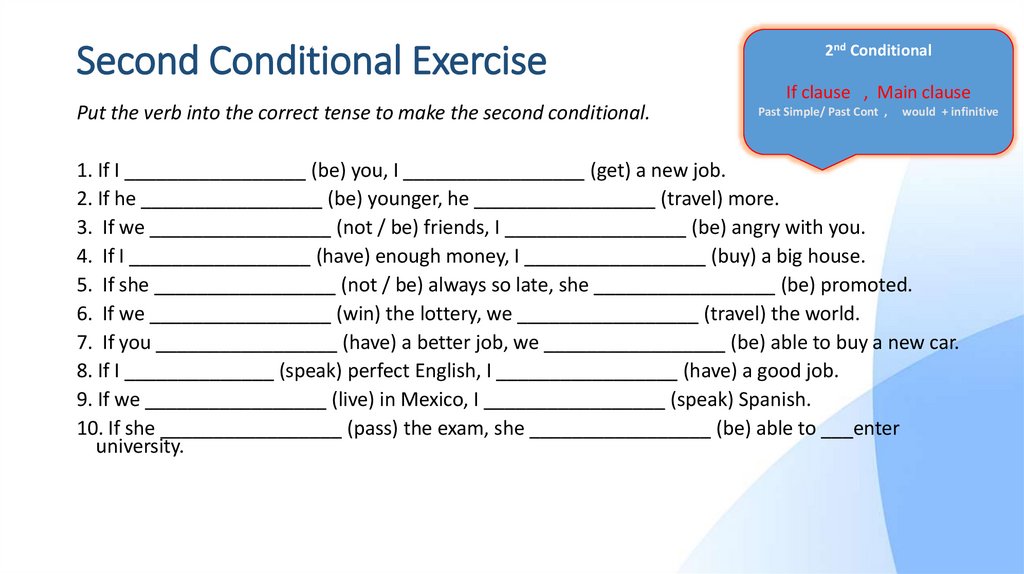 Second Conditional Exercise