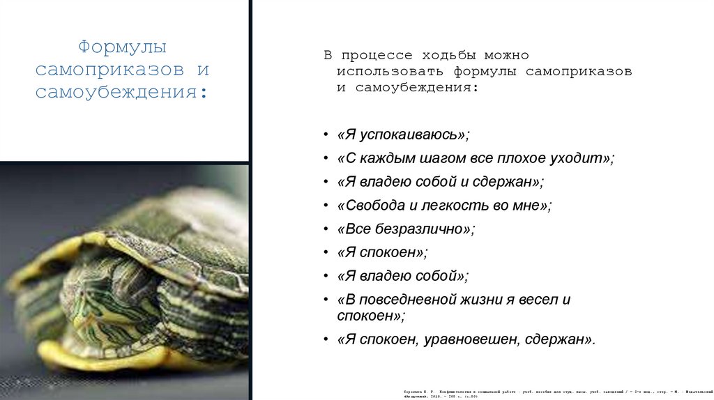 Формулы самоприказов и самоубеждения: