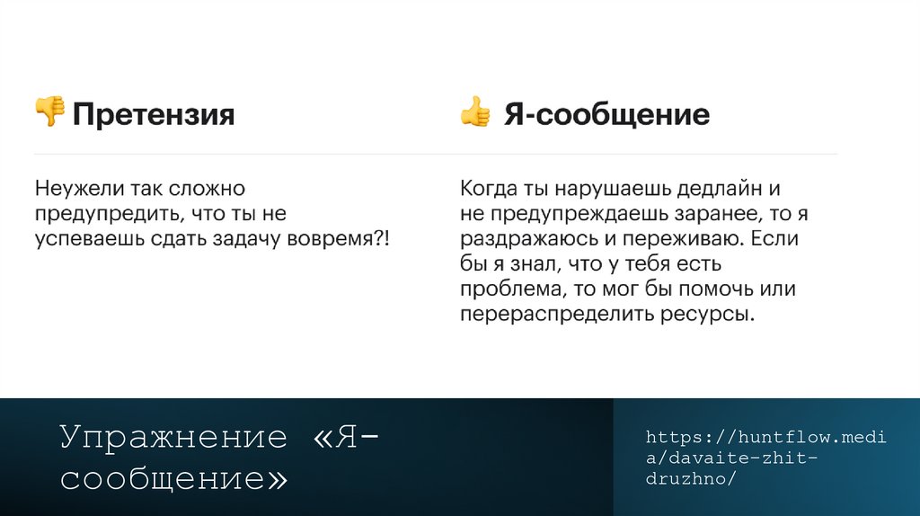 Упражнение «Я- сообщение»