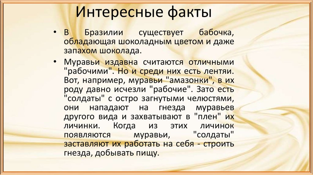 Интересные факты