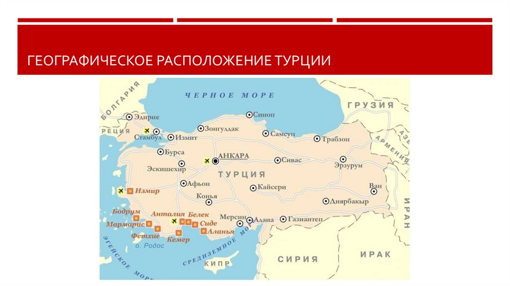 Географическое расположение Турции