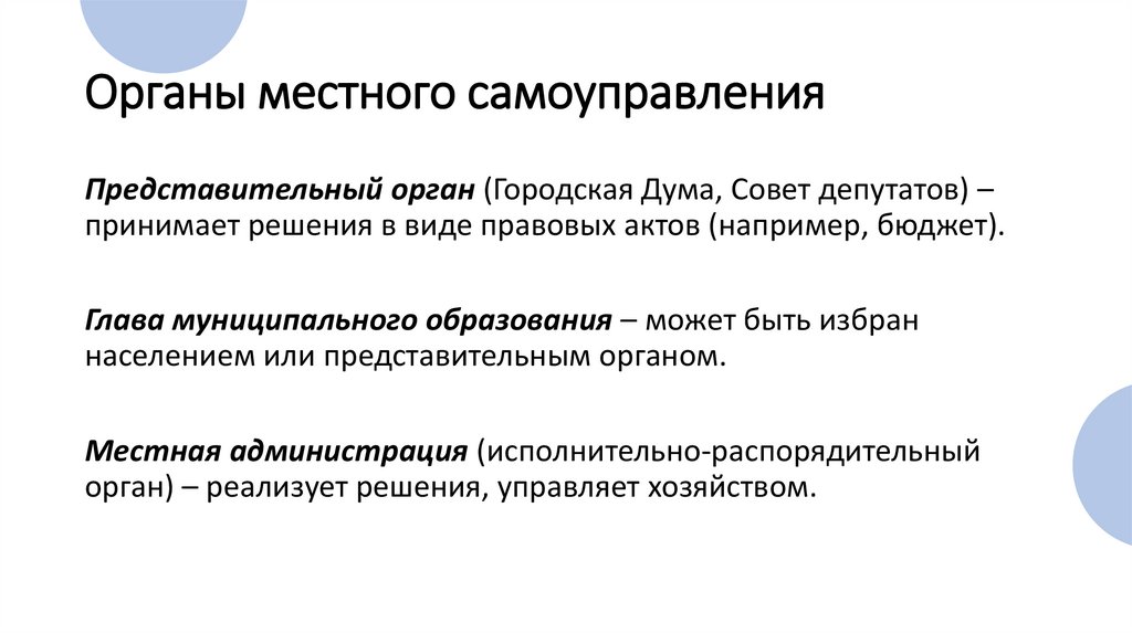 Органы местного самоуправления