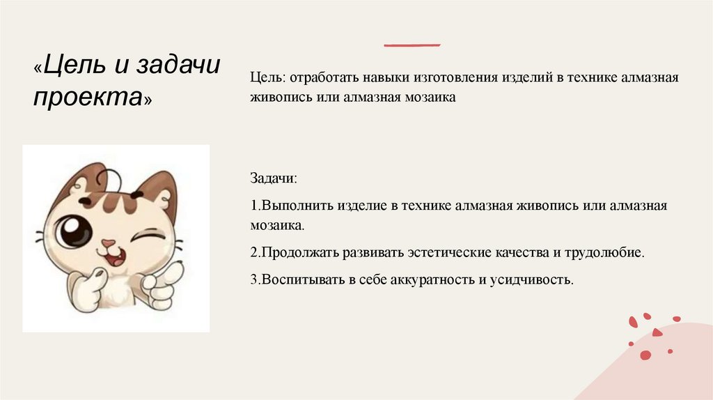 «Цель и задачи проекта» 