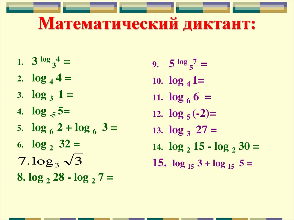 Математический диктант: