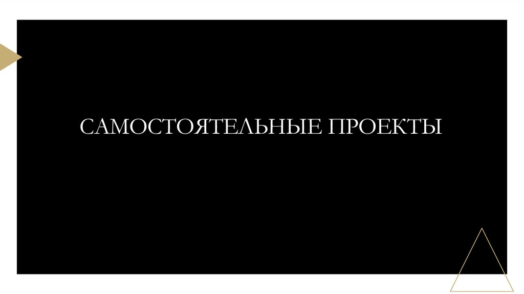 САМОСТОЯТЕЛЬНЫЕ ПРОЕКТЫ
