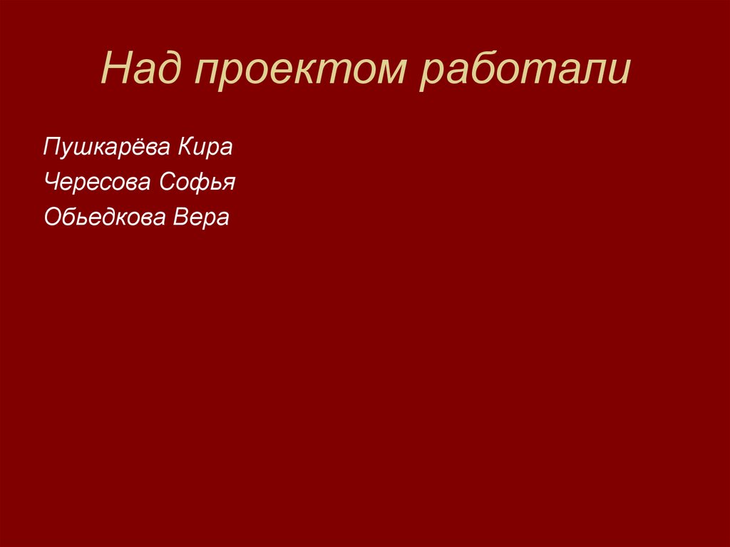 Над проектом работали