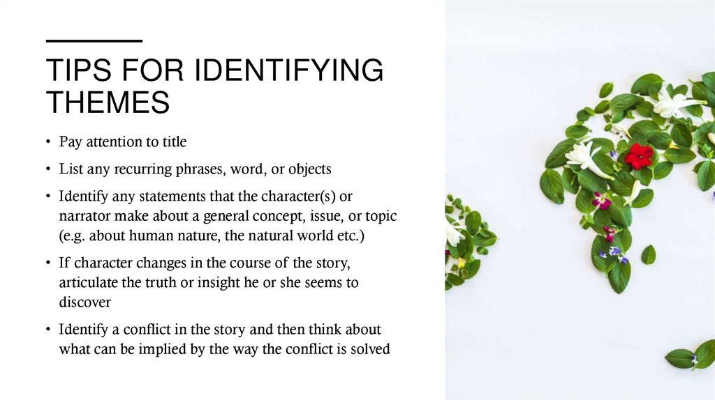 Tips for identifying themes