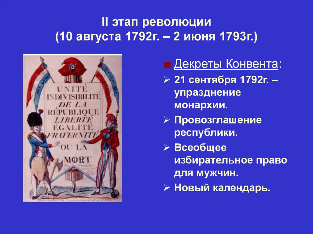 II этап революции (10 августа 1792г. – 2 июня 1793г.)