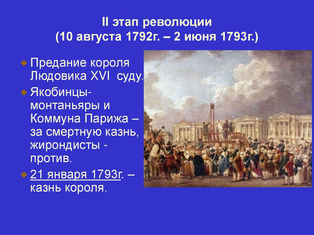 II этап революции (10 августа 1792г. – 2 июня 1793г.)