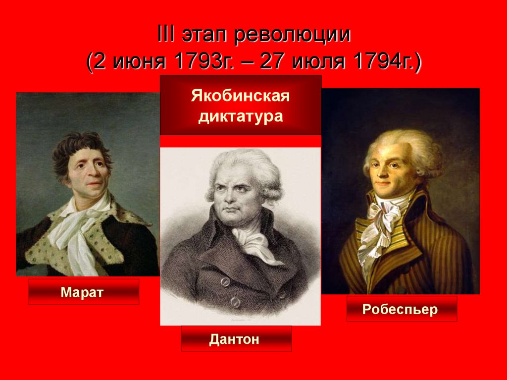 III этап революции (2 июня 1793г. – 27 июля 1794г.)