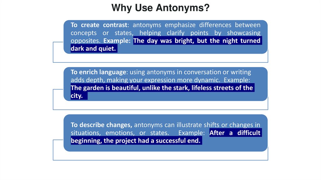 Why Use Antonyms?