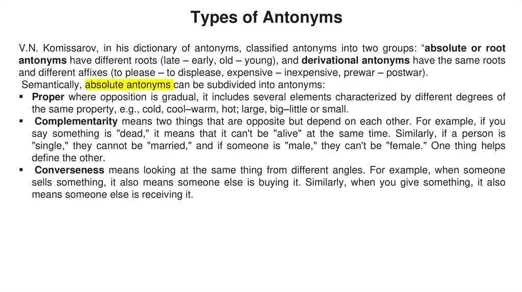 Types of Antonyms
