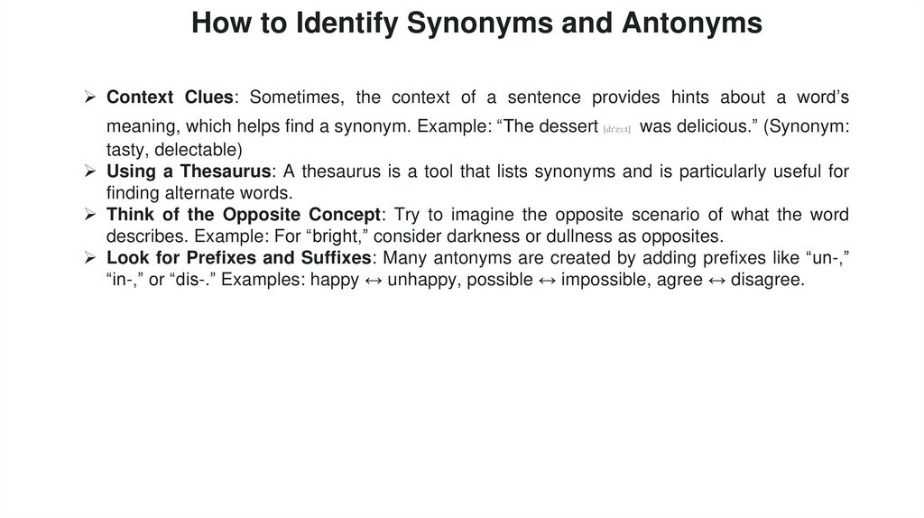 How to Identify Synonyms and Antonyms