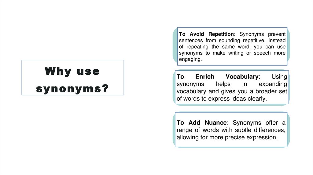 Why use synonyms?