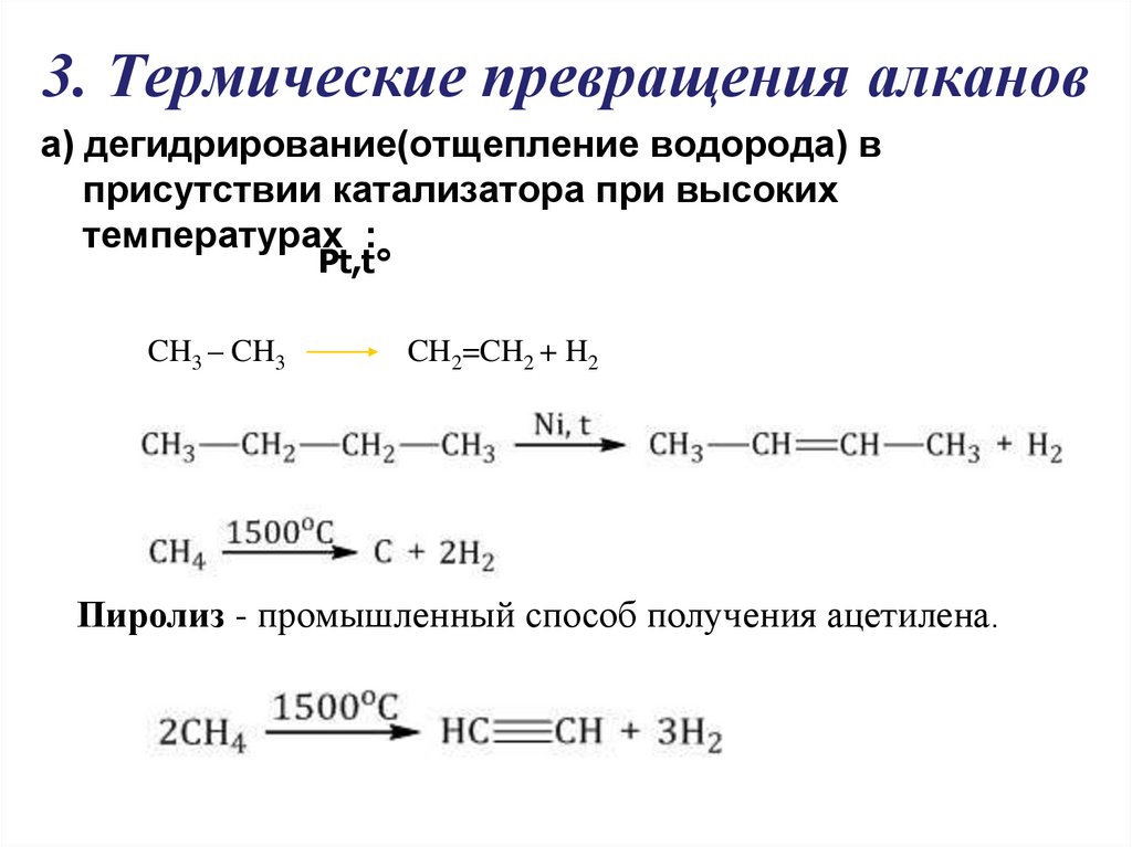 3. Термические превращения алканов