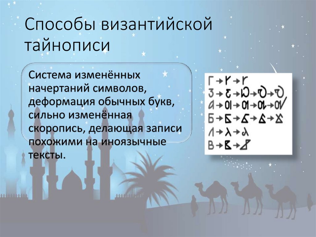 Способы византийской тайнописи