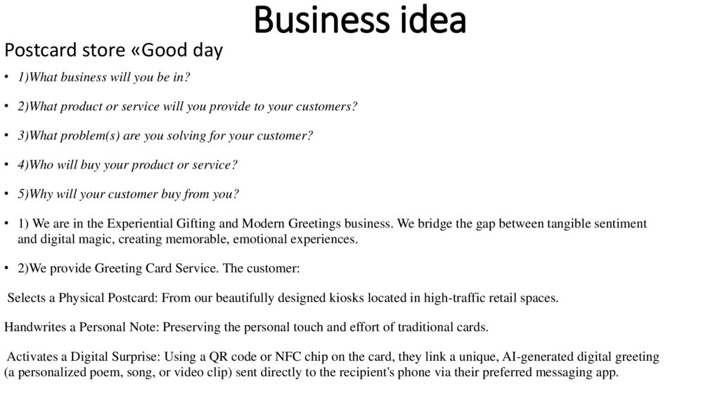 Business idea