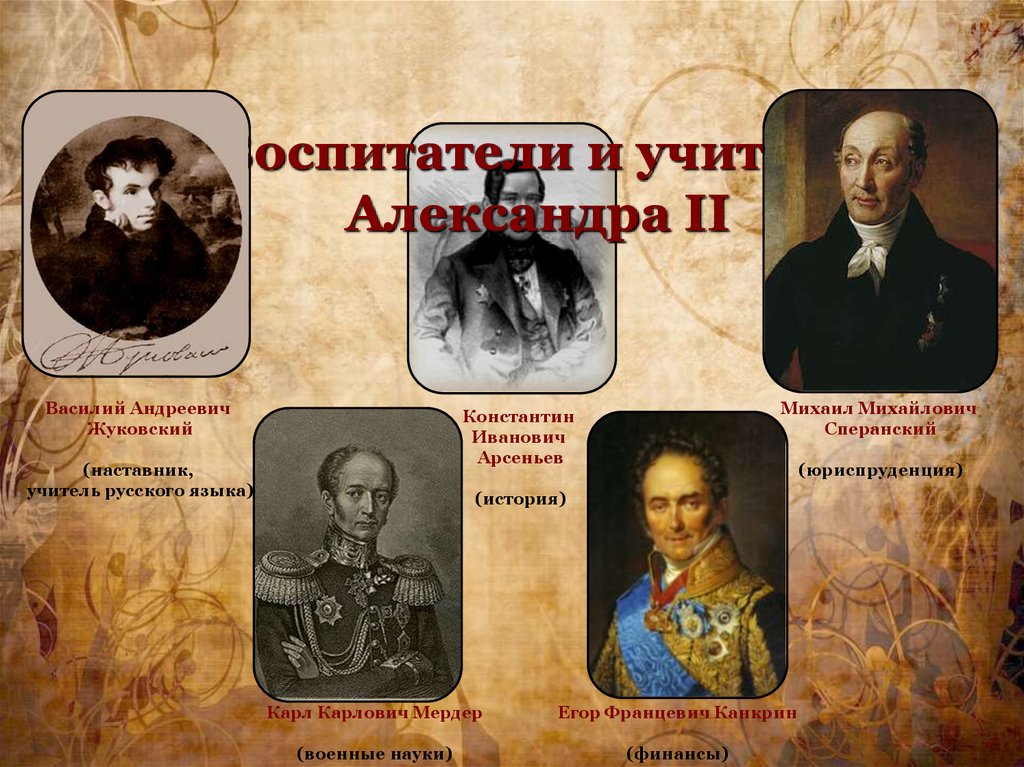 Воспитатели и учителя Александра II